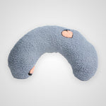 A blue plush octopus toy with gray textured tentacles and an angry cartoon face, shown on a light gray background. The word 'Gicigi' is printed on the side of the head.
