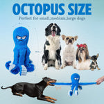 Plush Octopus Dog Toy with Squeaker & Crinkle for Dogs